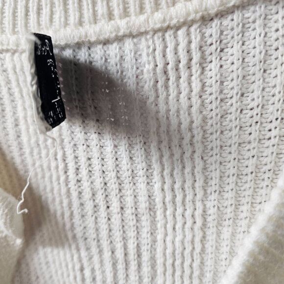 Women's COLLEGE POINT Acrylic Open Cardigan Sweater Large VINTAGE - Picture 5 of 6